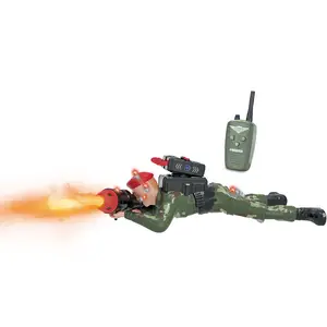 ITTL Remote Control Crawling Soldier Force Toy Battery Operated Shooting Game Light Sound Spray Military Crawler Toys for Kids
