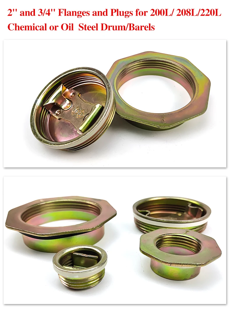 Metal Flange And Bung For Galvanized Steel Drum Metal Steel Drum
