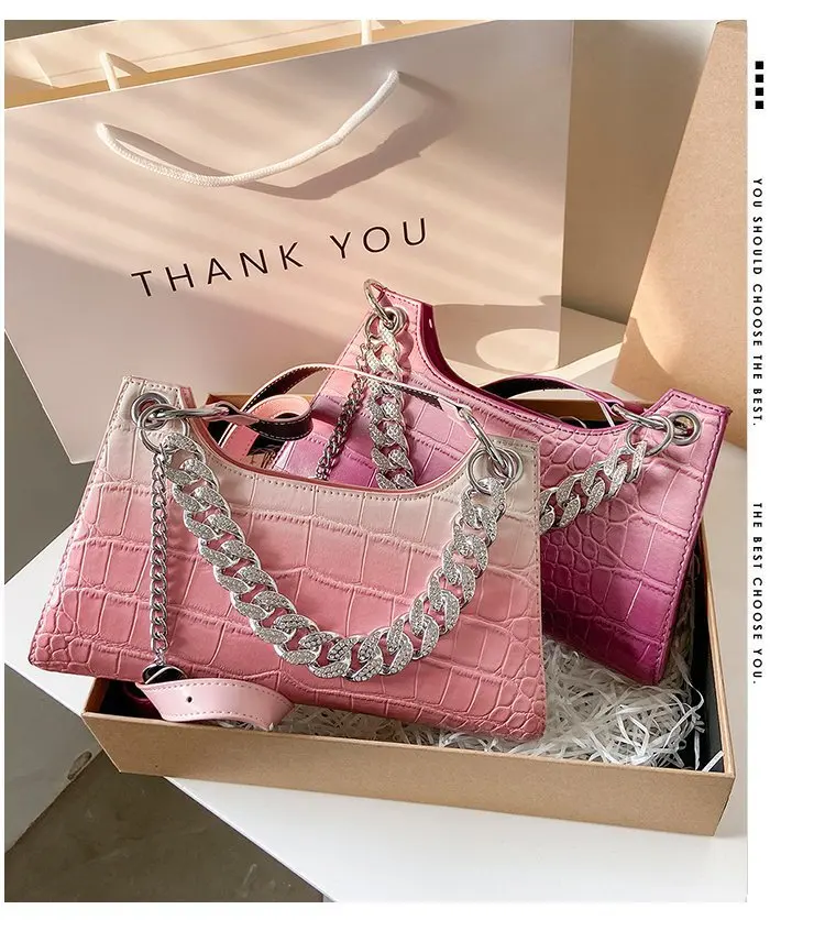 High Quality Ladies Fashion Luxury Underarm Pu Leather Purses Small Women Shoulder Bags