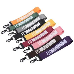 Trendy Creative Metal Brand Keychain Bag Pendant Durable Polyester Lanyard with Stylish Letter Design Fashionable Accessory