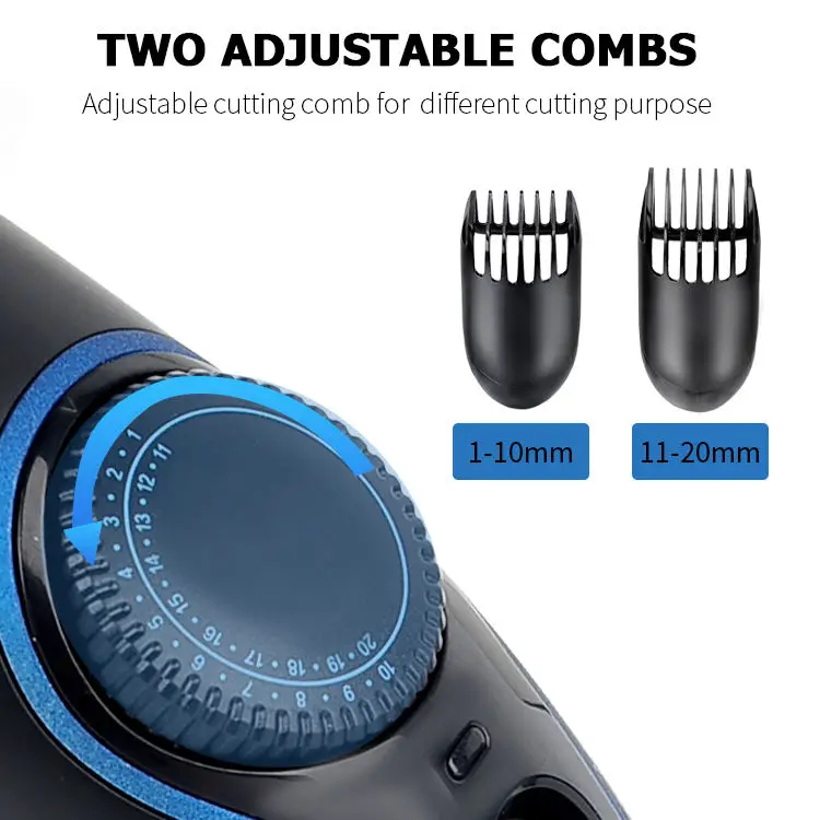 Adjustable Comb Removable Cutting Cordless Hair Clipper USB Rechargeable Hair Trimmer Cordless Hair Cut Clipper Trimmer for Men