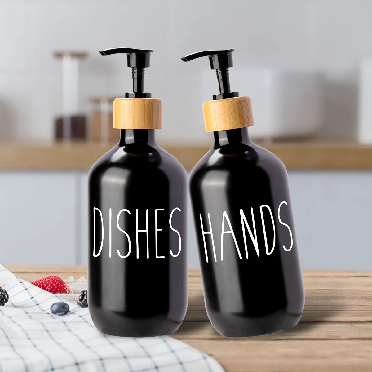 Custom Luxury Matte Black Frosted PET Plastic Pump Bottle Shampoo Bottle Cosmetic Packaging