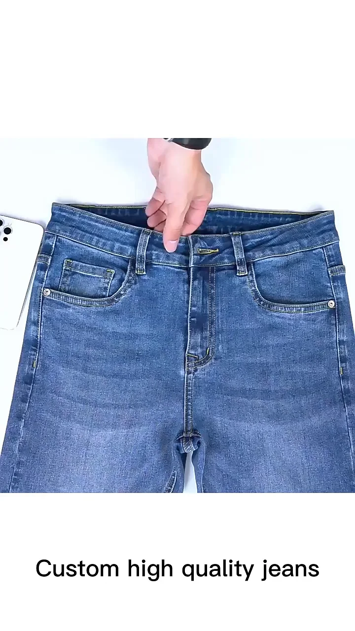 2022 Oem Custom Stacked Jeans Hole Mens Ripped Jeans Mens Flare Denim