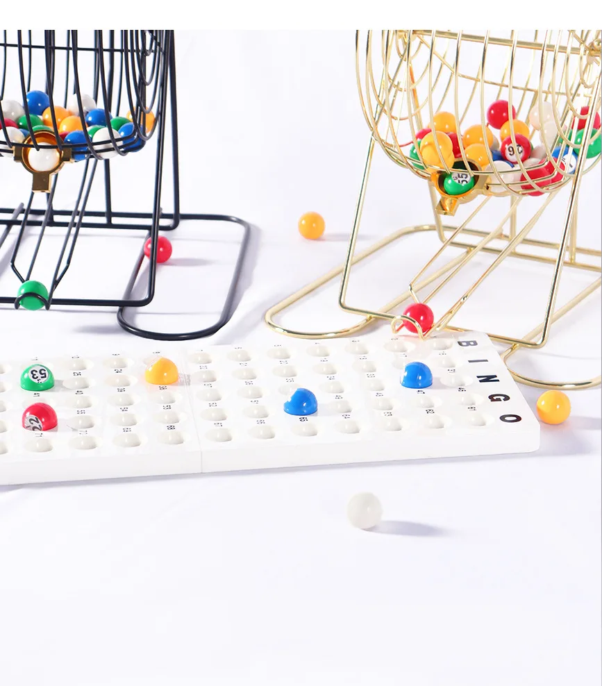 Набор для бинго с клеткой и мячом, деревянная доска, карточка для бинго