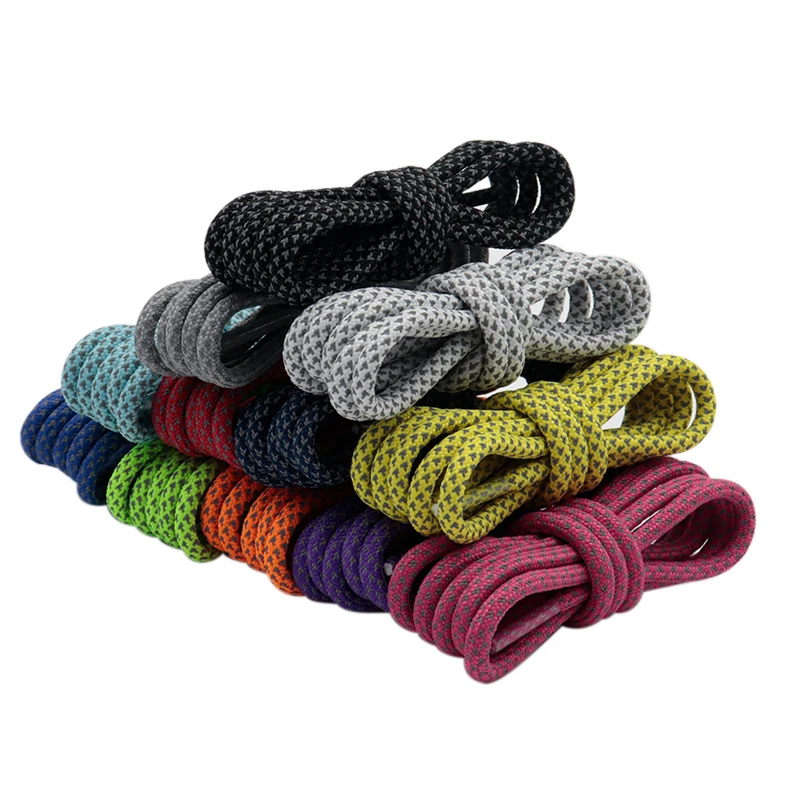 Weiou Laces Factory Safe 3M Reflective Shoestring Mixed Colors 60-200cm Long Colorful Round Shoelaces for Sneakers Night Runner