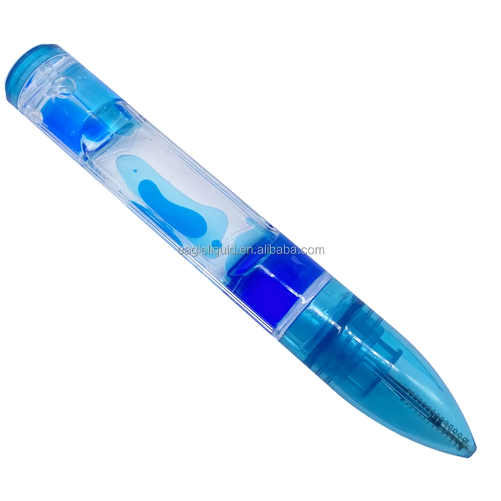 New Products Drop Drip Bubble Liquid Timer Hourglass Ballpoint Pen with Water and Oil