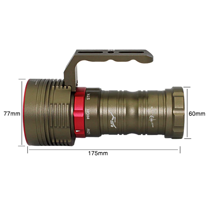 Подводный 100 М 6000 люмен XM-L2 * 6 светодиодный фонарик Дайвинг Фонарь для