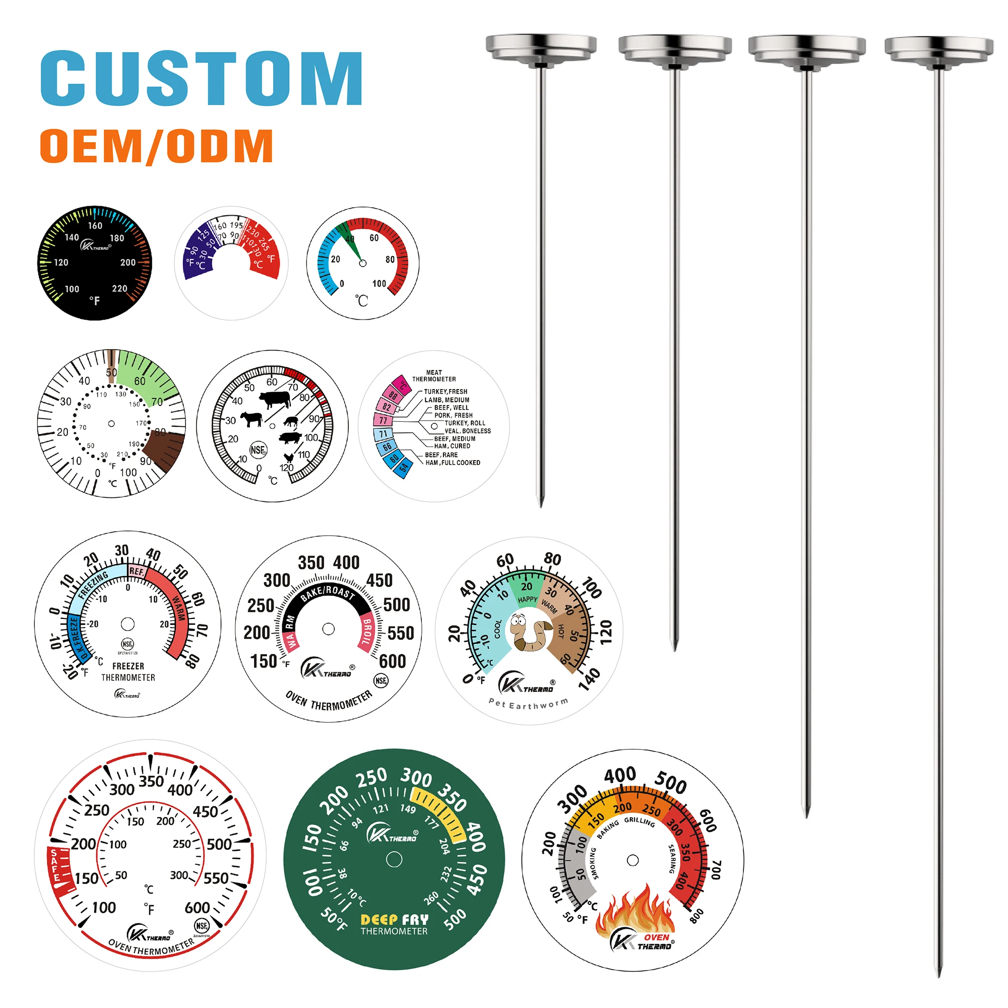 Thermometer Design Pin Stainless Steel Dial Pocket Thermometer for Kitchen Instant Read Coffee ...