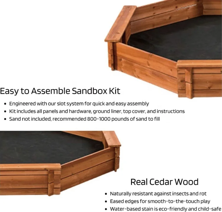 Outdoor Bench Garden Playground Solid wood Kids Sand Pit Wooden Children Sandpit Wooden Sandbox for Kids