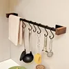 Black walnut wood - kitchen hanging rod 60cm
