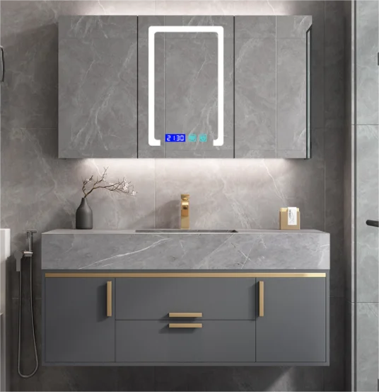 Premium Bathroom Cabinet with LED Smart Mirror and Vanity, High-End and Exquisite Design