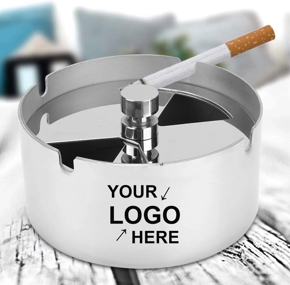 Cendrier En Bois Avec Couvercle Et Doublure Acier Inox - Personnalisable Texte/logo - Coupe-vent Pour Intérieur/extérieur