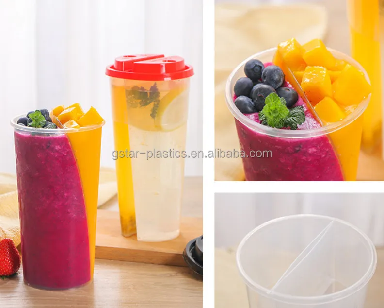 5pcs 22 Oz Heart Shaped Clear Plastic Drinking Cups With Lids Double Enjoy  Bubble Tea Cups Smoothie Cups Coffee Cups Twin Cups Split Cups Bpa Free  Polypropylene Pp Cups