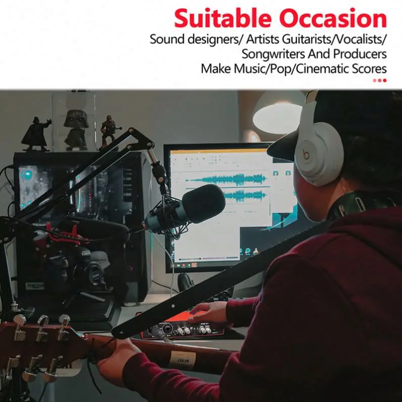 Высококачественный 24-битный интерфейс de Audio с монитором, профессиональный аудио интерфейс, миксер, музыкальный инструмент