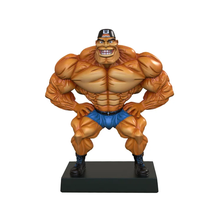 Europæisk-amerikansk high-end statuett i harpmasse av en fitnessinstruktør med hendene på hoftene, storparti-levering, tilpassbar dekorativ kunsthåndverksfigur