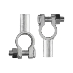 H59 Brass Plated Tin Battery Terminal Clamp Adaptor Connector with Iron Galvanized M8 for Automotive Boat Yacht Car