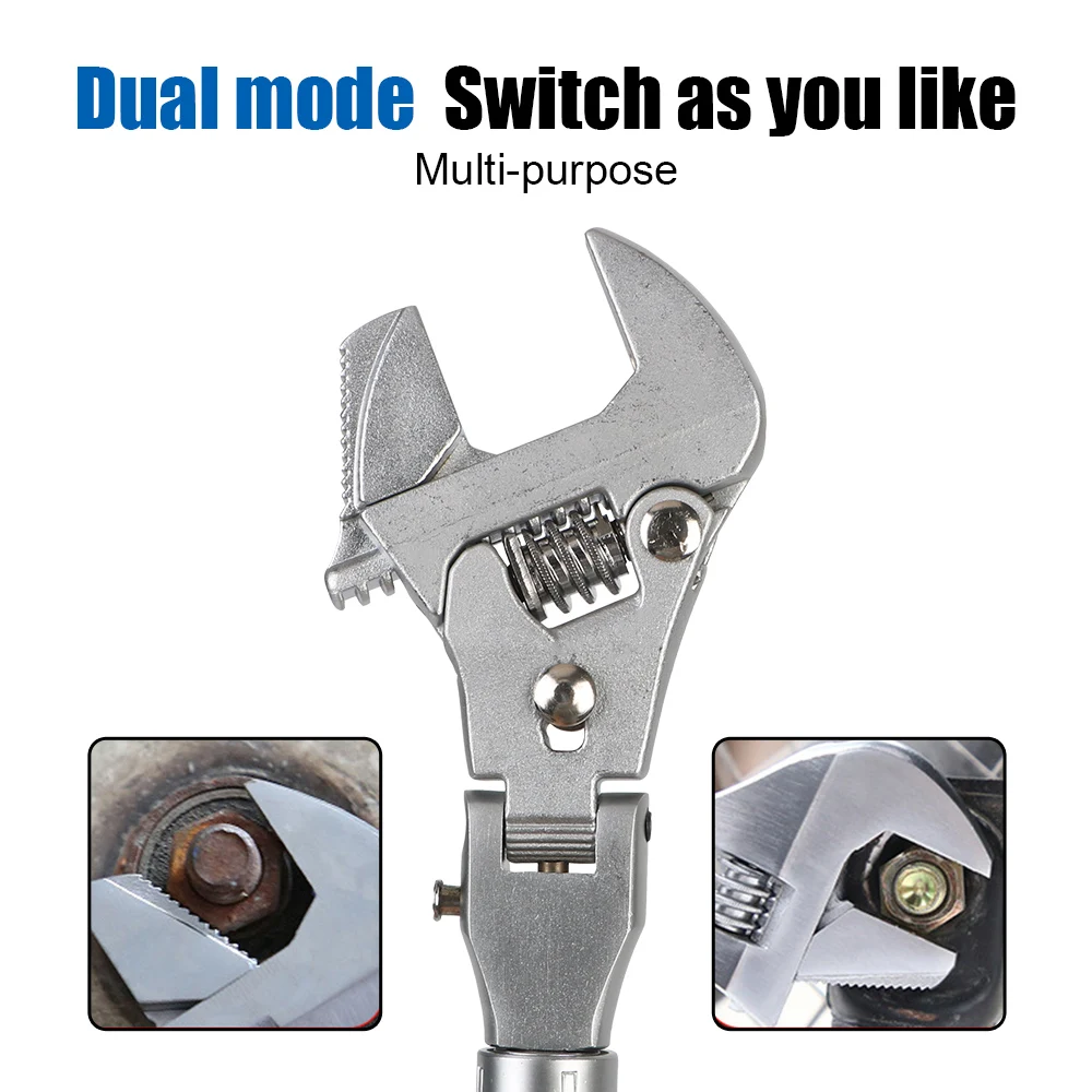 Flexible 10 Inches Chrome Vanadium Steel Metric Ratchet Wrench Handtools