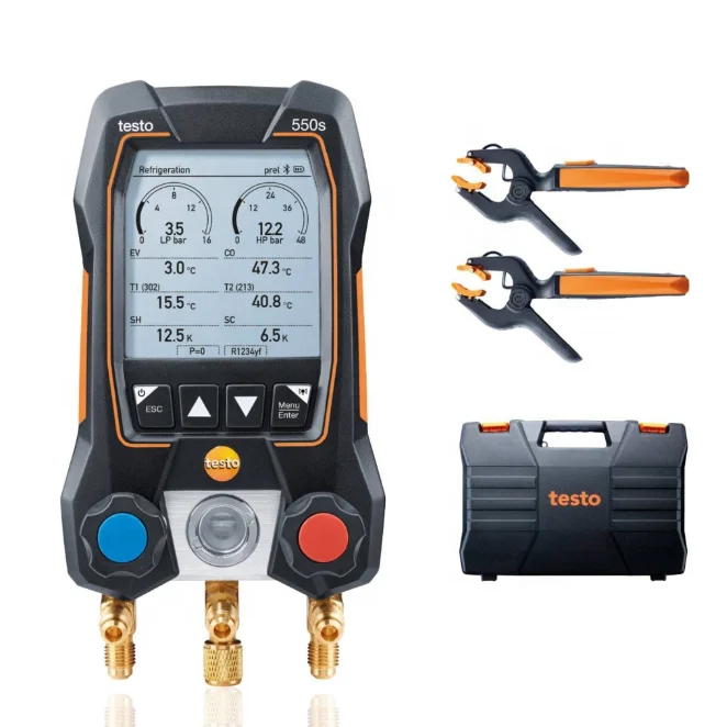 Оригинальный цифровой манометр Testo 550S 557S с зажимом 115i термометр тестовые датчики