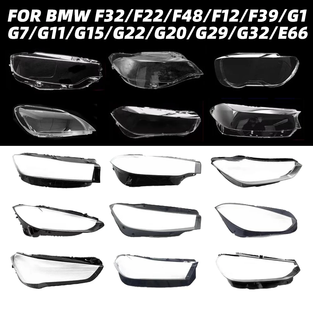 IEAA Car Headlight Cover Headlight Glass for BMW 1 3 5 7 Series X1 X2 X3 X5 X6 X7 F10 E60 E46 G30 G05 F30 Lamp Shade Lens Cover