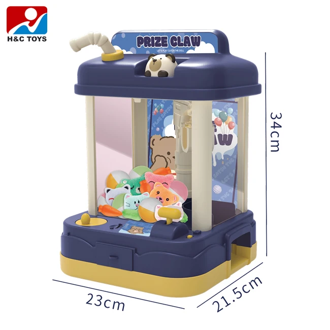 Children Simulate Mini Claw Crane Doll Machine Toy with Music and Light Cartoon Claw Machine Plush Toys