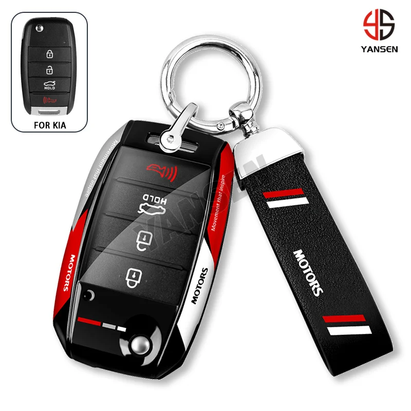 Ontto Custodia In TPU E Pelle Per Chiave Auto – Compatibile Con Hyundai (Solaris, I30, Ix35) E Kia (Rio, Sportage, Picanto), Rosso