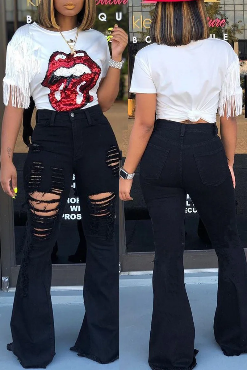 Pantalones Vaqueros De Cintura Alta Estilo Retro,Rasgador De Cadera De  Estiramiento,Con Personalidad,De Pierna Ancha,Con Fondo De Campana,Mopa -  Buy 2021 Nuevo Nostálgico Pantalones De Las Mujeres,Vaqueros Pantalones De  Pierna Ancha,-vaqueros De Pierna
