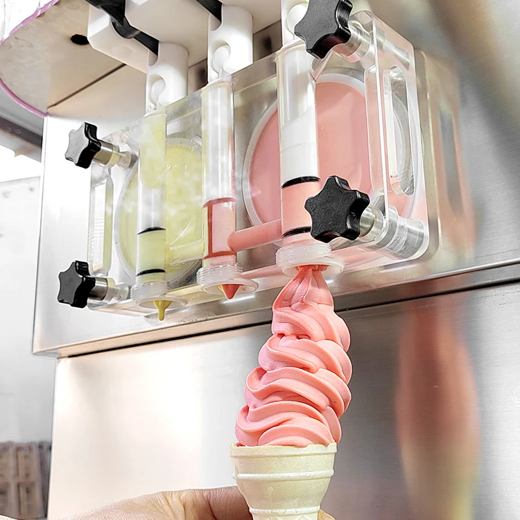 Kolice Commercial Countertop 5 flavors softy ice cream maker, 3+2 mixed  flavors soft serve ice cream machine, frozen yogurt ice cream maker-ETL