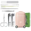 Pink Suitcase Nail Clipper 8-Piece Set