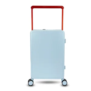 High Quality Business Carry-On Luggage Wide Trolley Spinner Aluminum PC Material TSA Lock Printed Logo Travel Suitcase Cartoon
