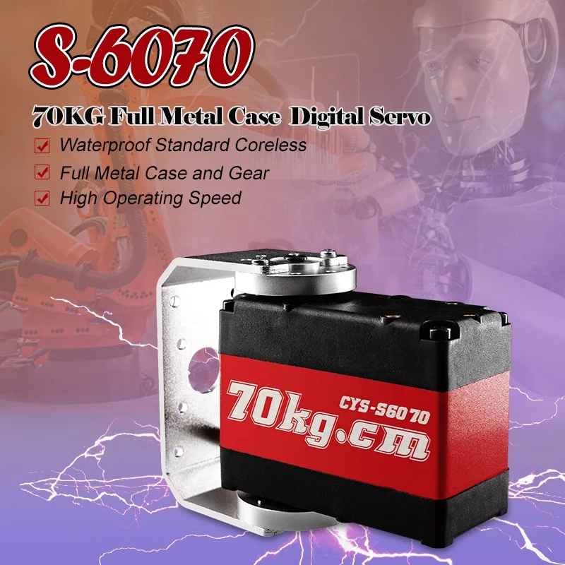 Supersonic  70KG 360 Degree Continuous Rotation High Precision Steel Gear Digital Standard Servo for Robot Arm