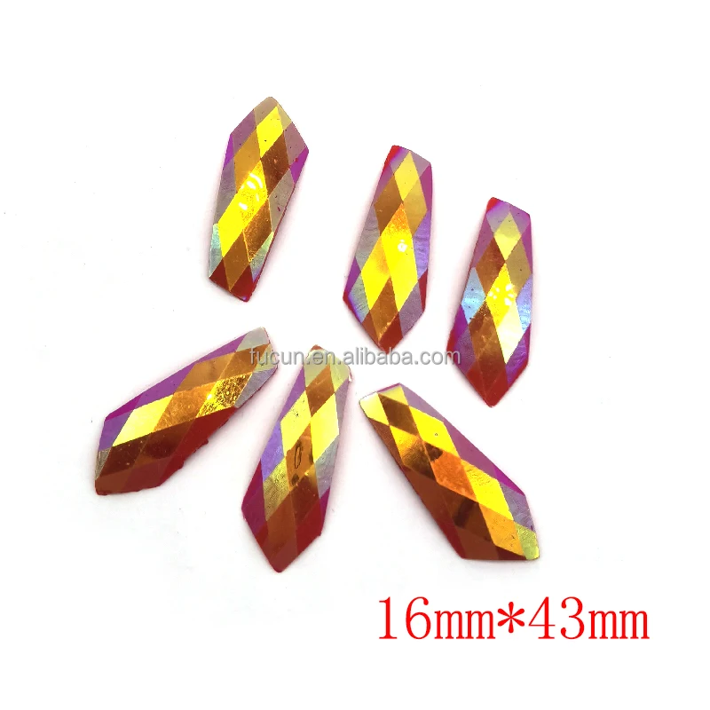 Pink Ab Colorful Gem Stone Plating Crystal Slice Gold Resin Gems For