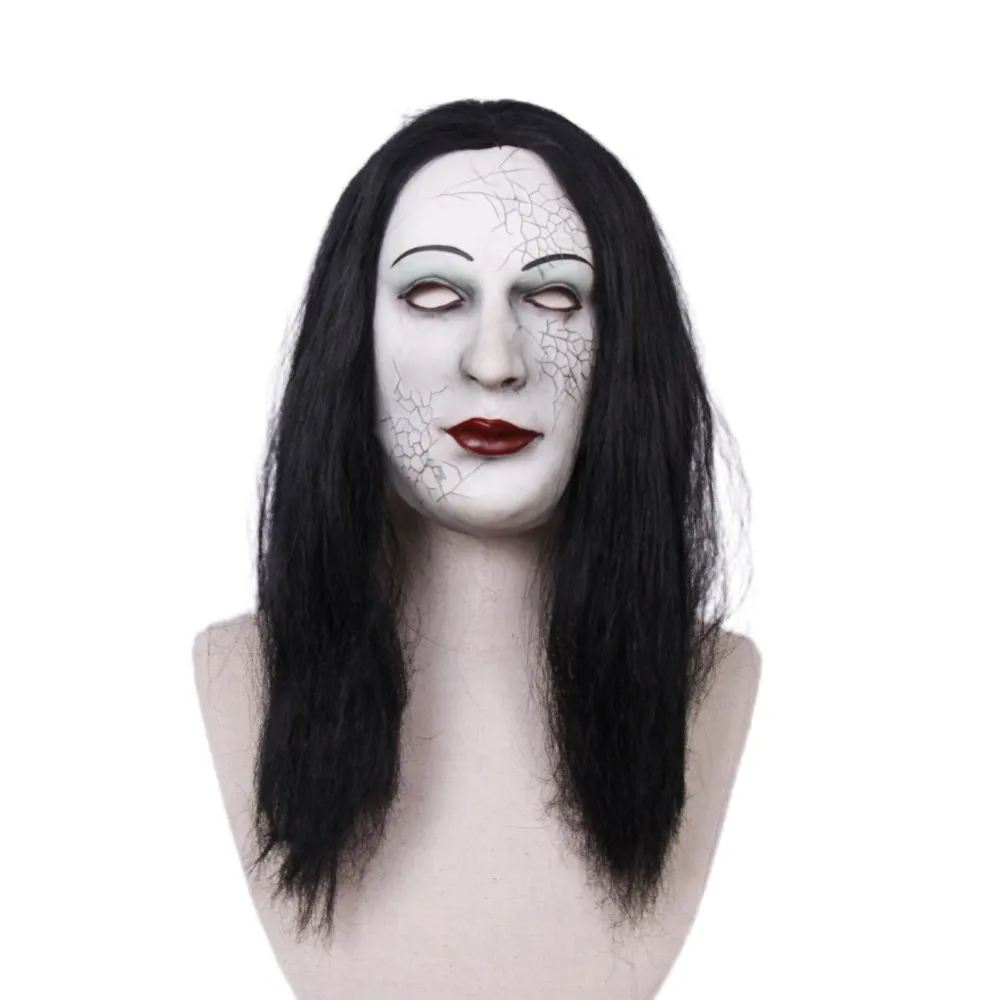 Realistic Latex Mask Female Woman Face Halloween Latex Mask Wig Lady Crossdressing Sissy Transgender Costume
