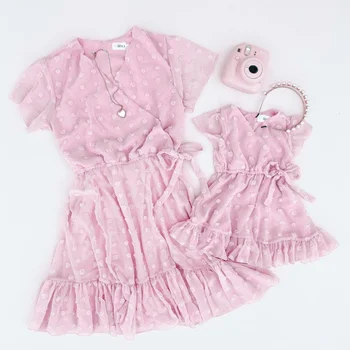 New Arrival Summer Matching Family Clothes Set Mother Daughter Matching Dresses Mommy and Me Outfits