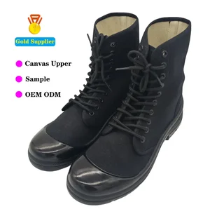 JDS Men's Casual Black Canvas Boots Custom Wholesale Safety Shoes with Walking Style