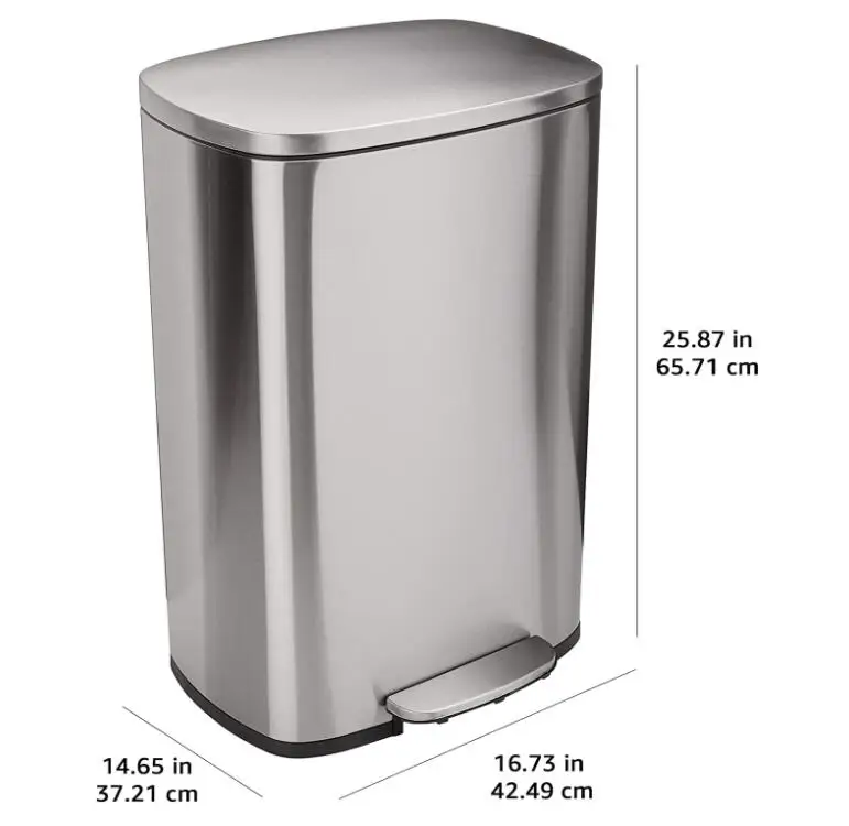 50 Liter Soft Close Smudge Resistant Stainless Steel Trash Can with ...