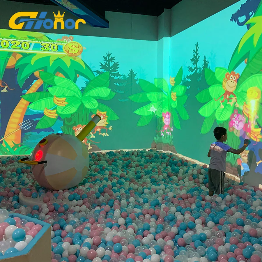 Professional Kids Amusement Park Interactive Projector Touch Screen Play System Projection Ball Wall Games