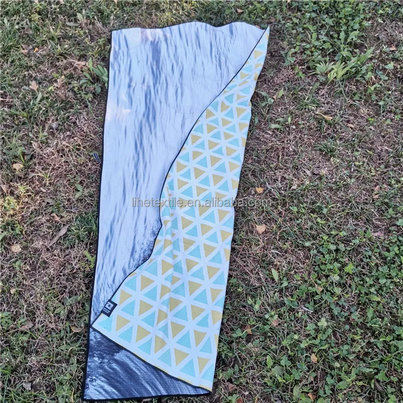 recycled microfiber waffle fabric Australia beach towel printed custom design double side