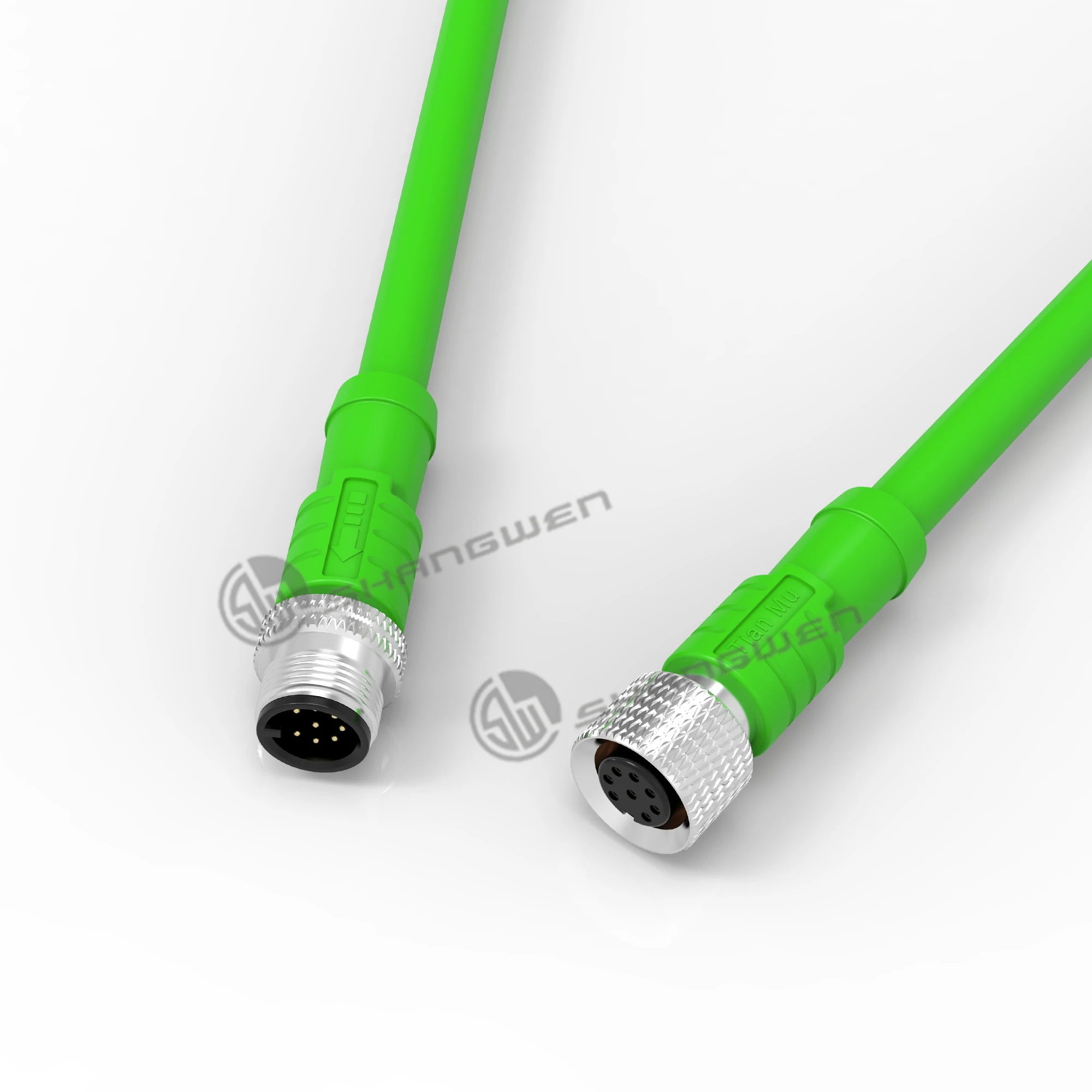 Customize Waterproof Phoenix M12 Cable 2 3 4 5 6 8 Pin Male to Female M12 Connector Cable With Wire