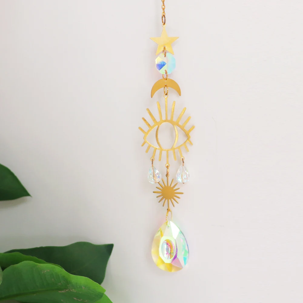 Wholesale High Quality Crystal Eye Shape Opal Suncatchers Hanging