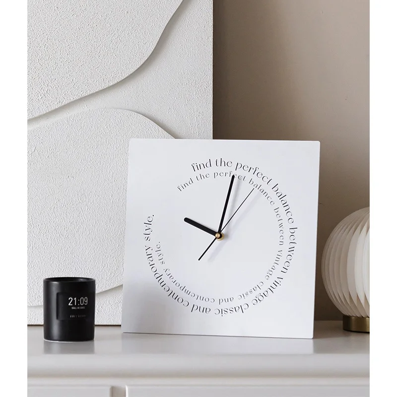 Factory Newest Custom Unique Smart Cardboard Decoration Desk Table Clock Battery Operated Household Table Clock