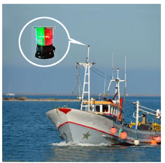 Fishing Boats And Sailboats Signal Solar Tricolor Navigation Light With