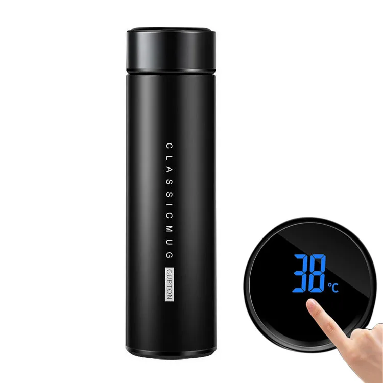 Sublimation  Wholesale Touch Temperature Display 17 oz Metal Stainless Steel  Infuser Water Bottle