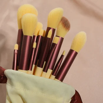 Eye Shadow Foundation Women Cosmetic Soft Make Up Tools Bag 13 PCS Makeup  Beauty Brushes Set