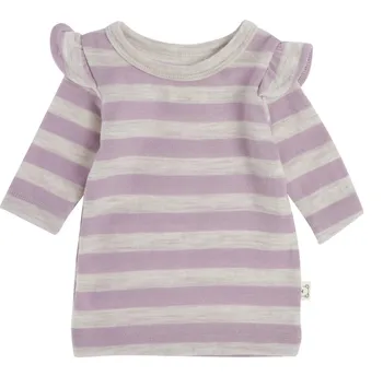 Baby Girl Merin Wool Cotton Frill Top Merino Wool Long Sleeve Shirt