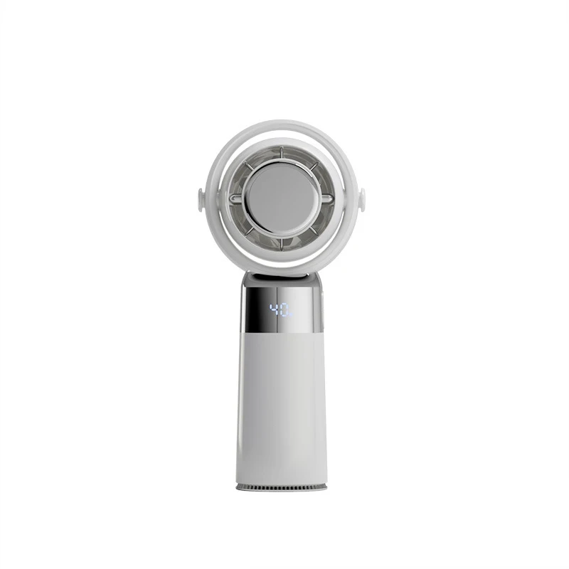 Yixuan High Speed 10 Speeds Strong Wind Ice Function Handheld Mini Air Conditioner Cooler Portable Neck Fan Rechargeable_voghion.com
