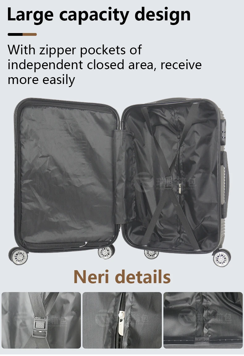 Logo Printing Luggage Sets 6 Piece Abs Hard Shell Suitcase Set Travel ...