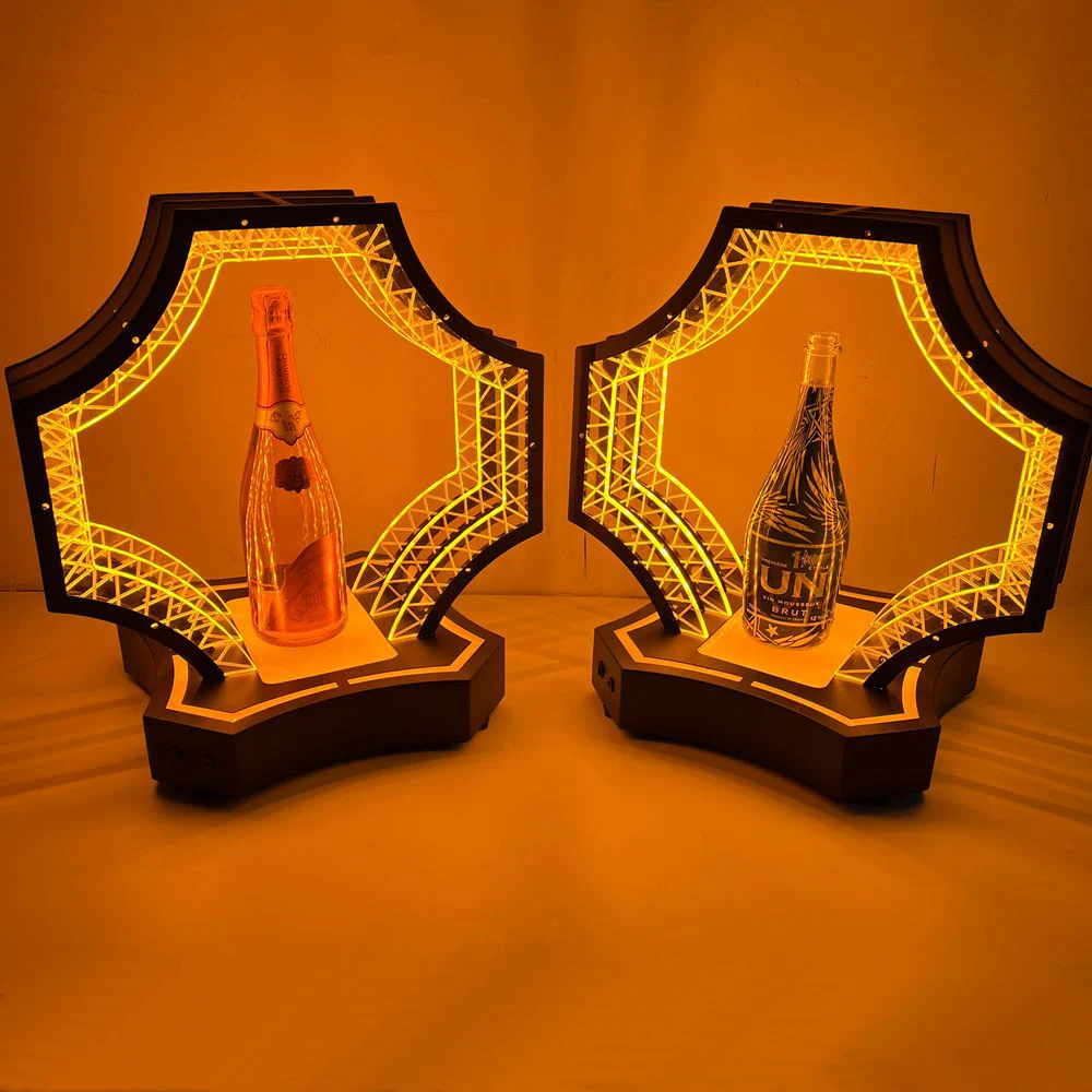 カスタム充電式Ledアクリルボトルプレゼンターディスプレイベースバー