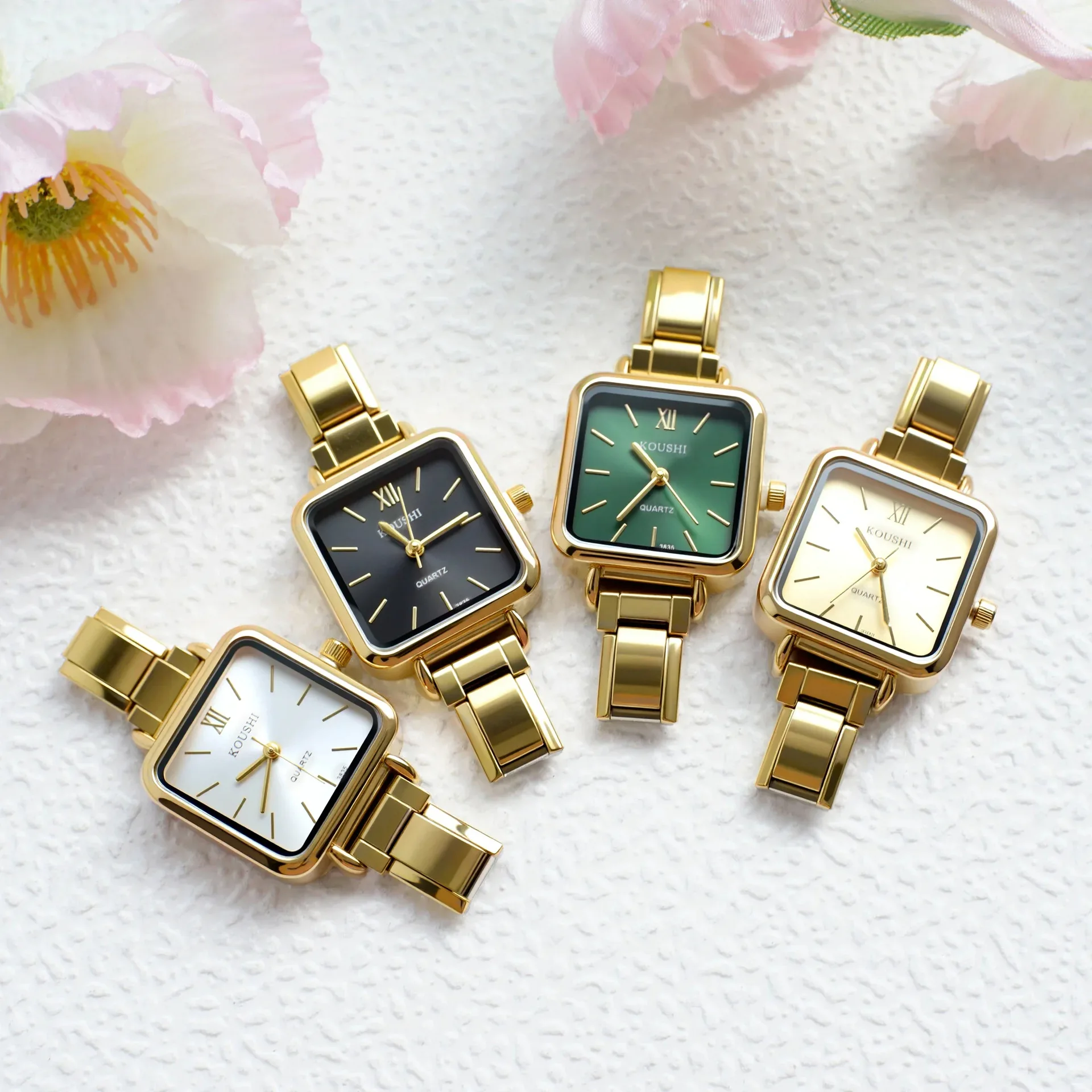 Best-selling Eco-Friendly Modular Stainless Steel Bracelet Watch for Women Quartz Wholesale European American Style Square Watch