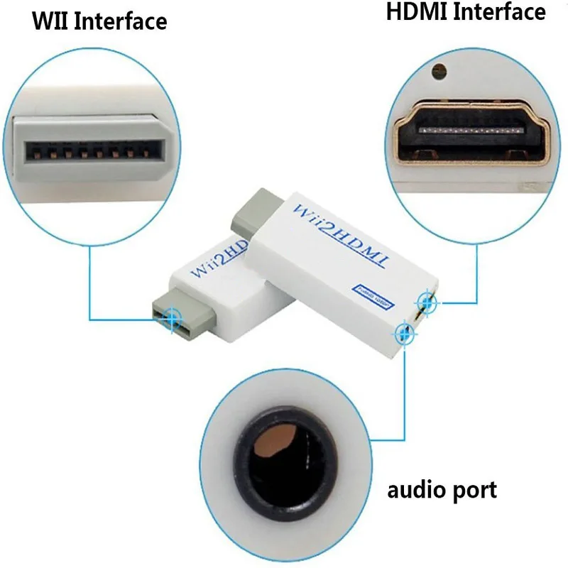 Wii2hdmi Converter Full HD 1080P for HDTV PC Display