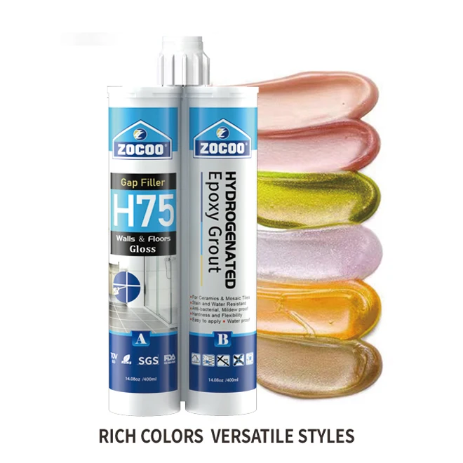 ZOCOO Anti-Yellowing Silica Sand Matte AB Glue Two Component Hydrogenated Mosaic Tile Gap Fill Epoxy Tile Grout Caulk
